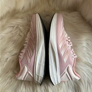 Adidas Women's Soft Pink and White Sneakers